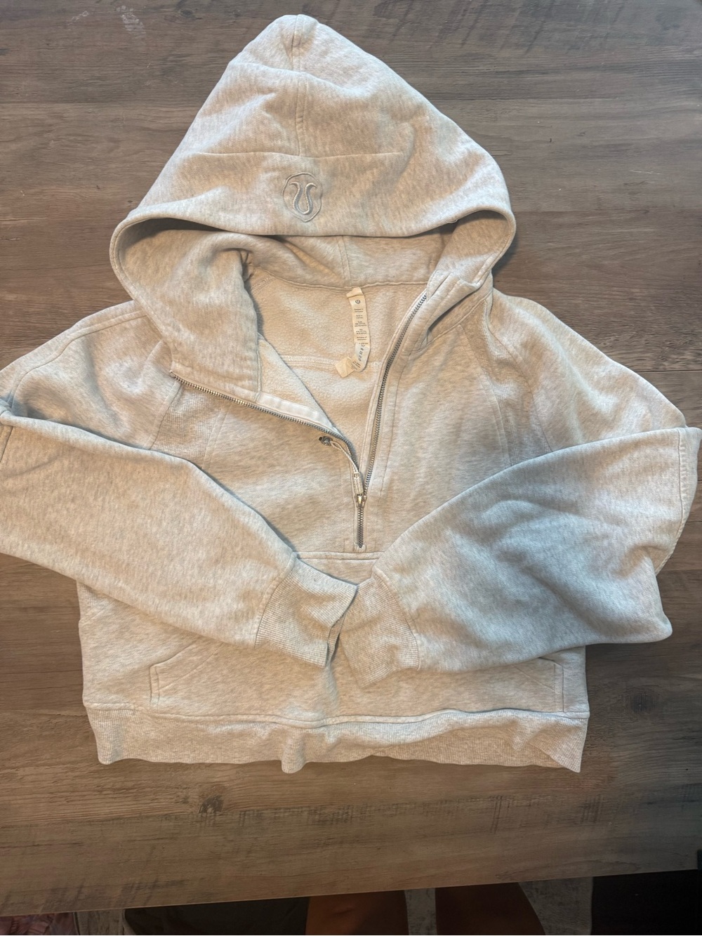 lululemon athletica Men’s Light Heather Gray Half-Zip Hoodie